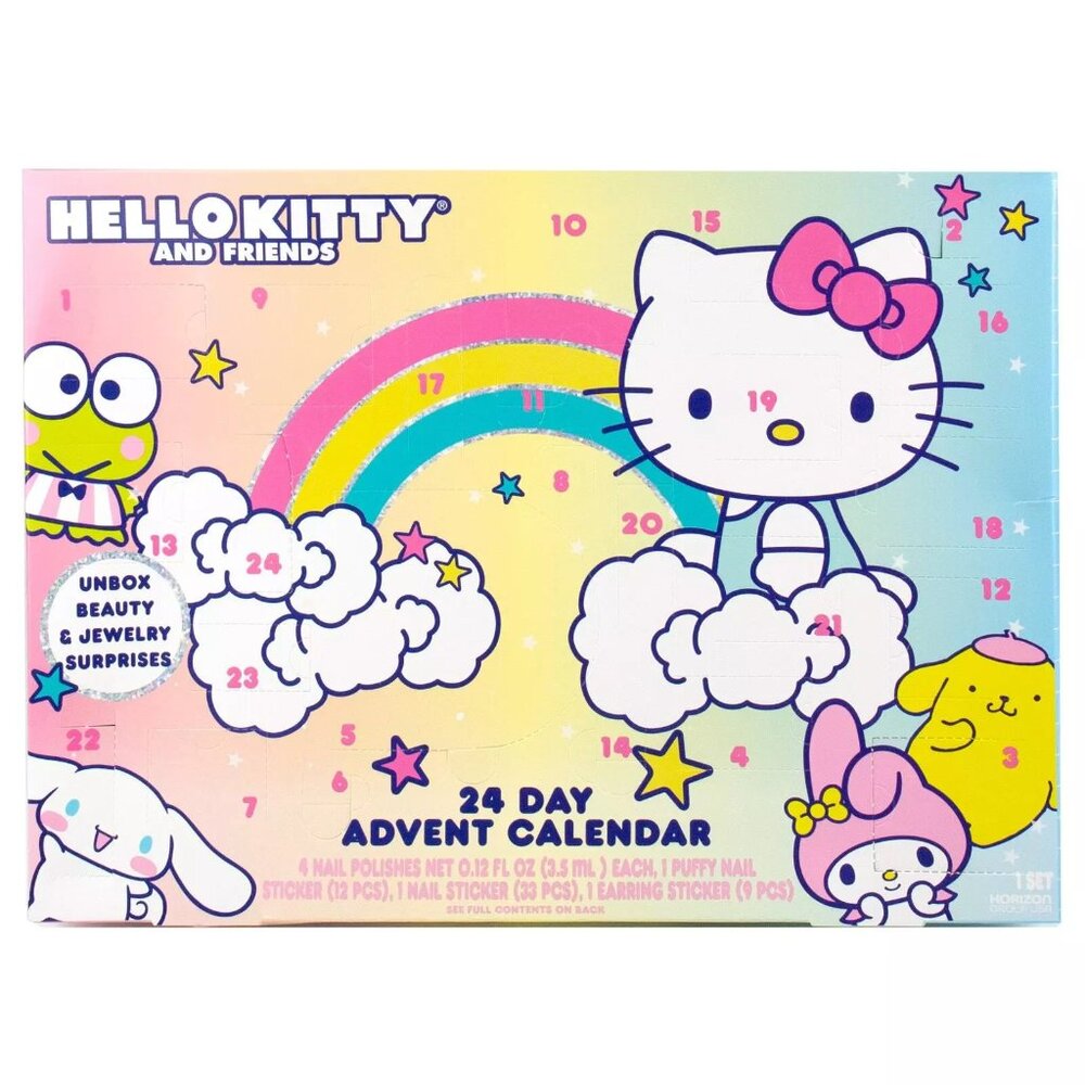 Hello Kitty 24-Day Advent Calendar Nail Polish Arts Crafts - NIB
